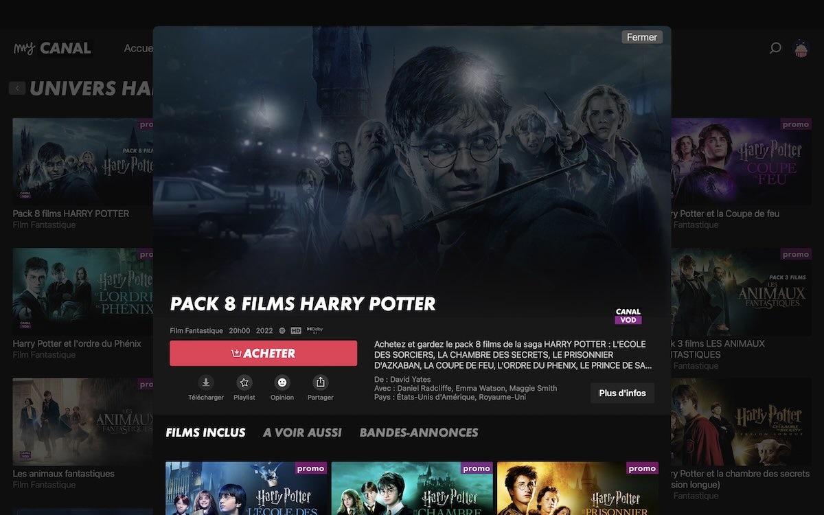 Harry Potter streaming Canal