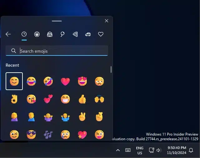 Windows 11 emojis